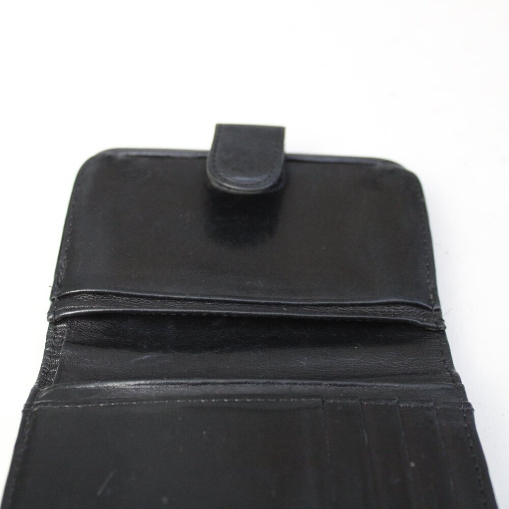 Coach Vintage 90's Continental Bifold Framed Kisslock Black Leather Wallet 4886 - Picture 6 of 8